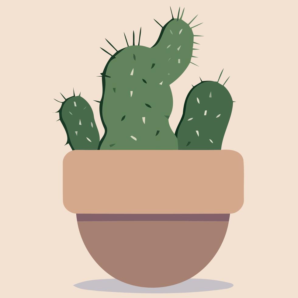 klein Kaktus Pflanze im ein Vase vektor