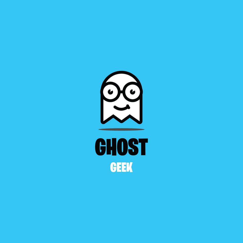 Geist Geek Logo Design Karikatur Konzept vektor