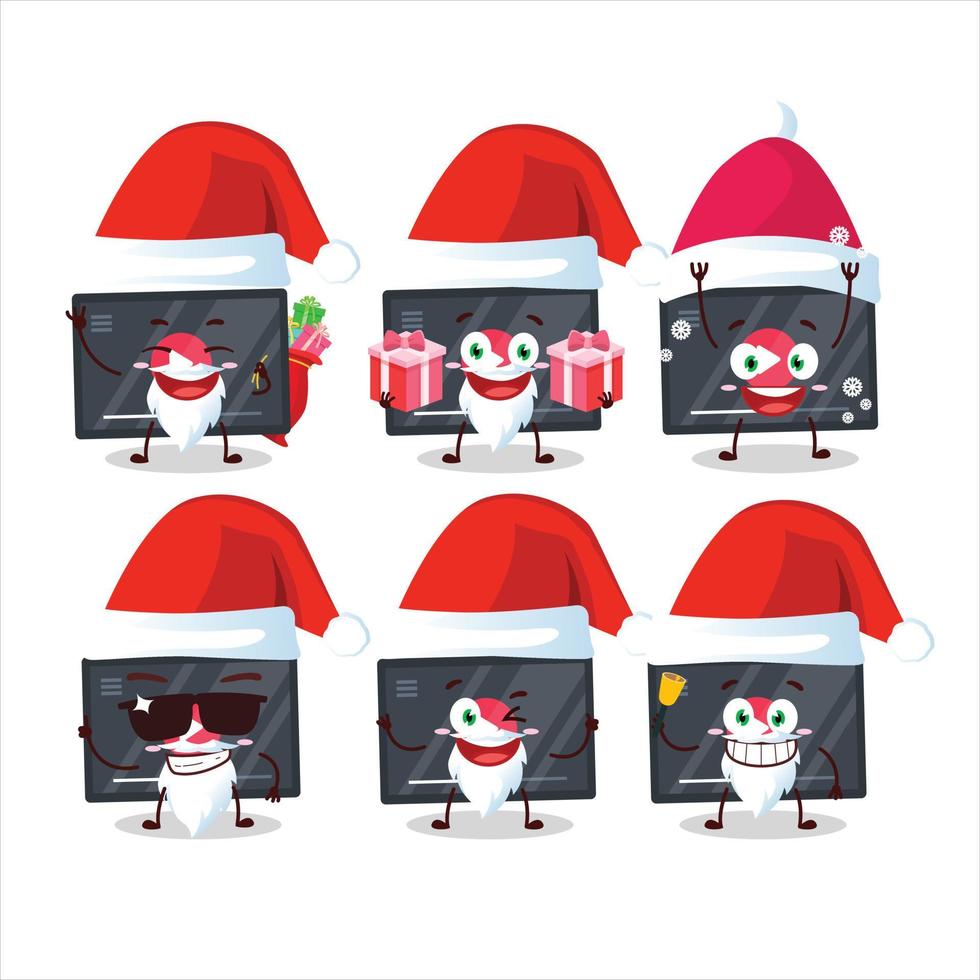 Santa claus Emoticons mit Video abspielen Taste Karikatur Charakter vektor