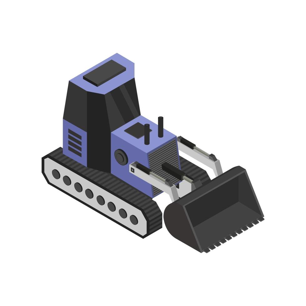 isometrischer Bagger auf Hintergrund vektor