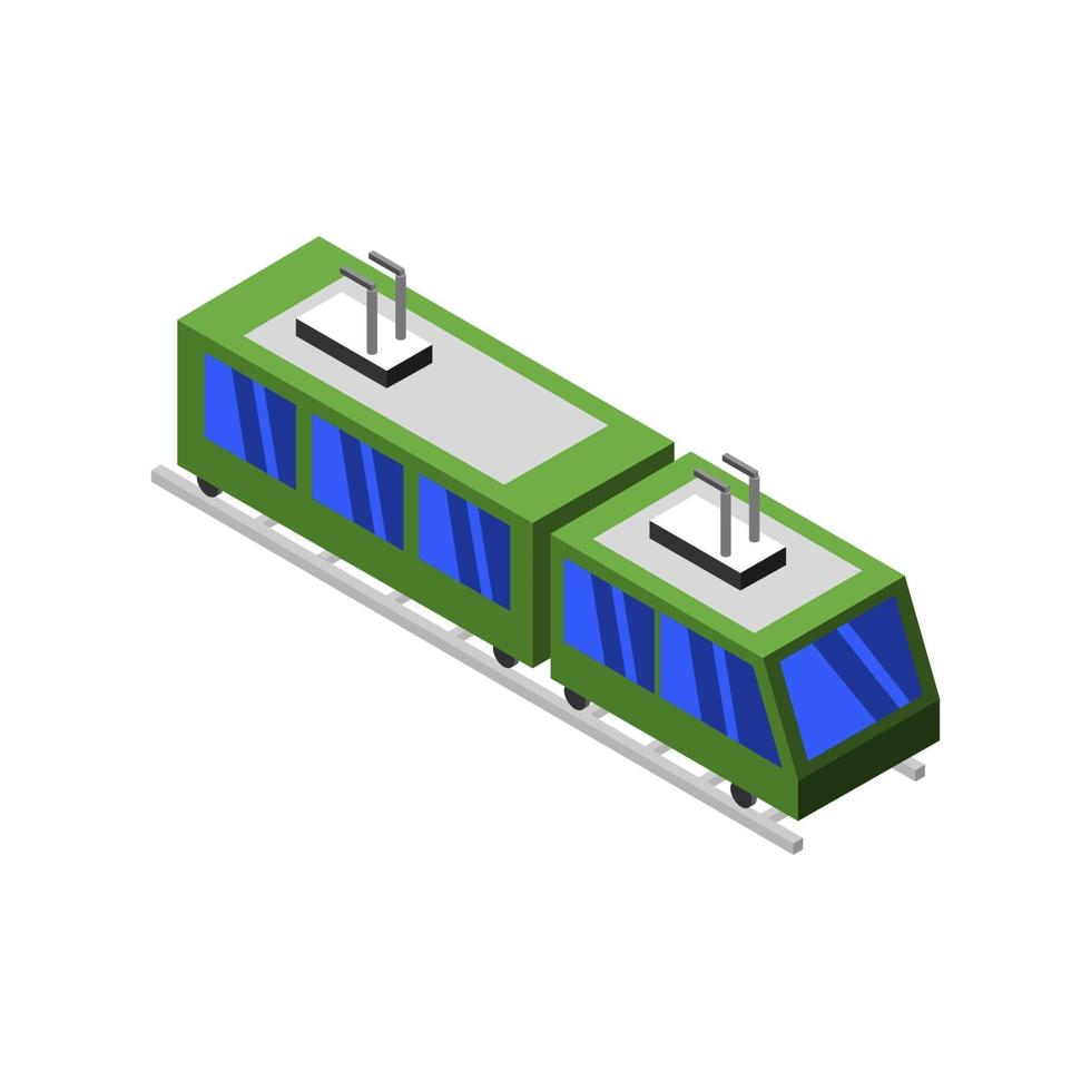 isometrischer Zug auf weißem Hintergrund vektor