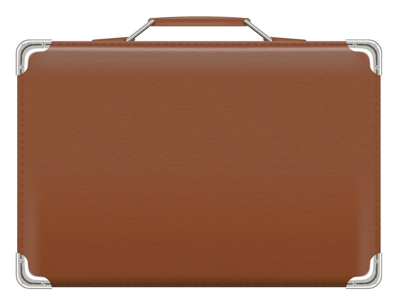 klassisk brun resväska väska på en vit bakgrund vektor
