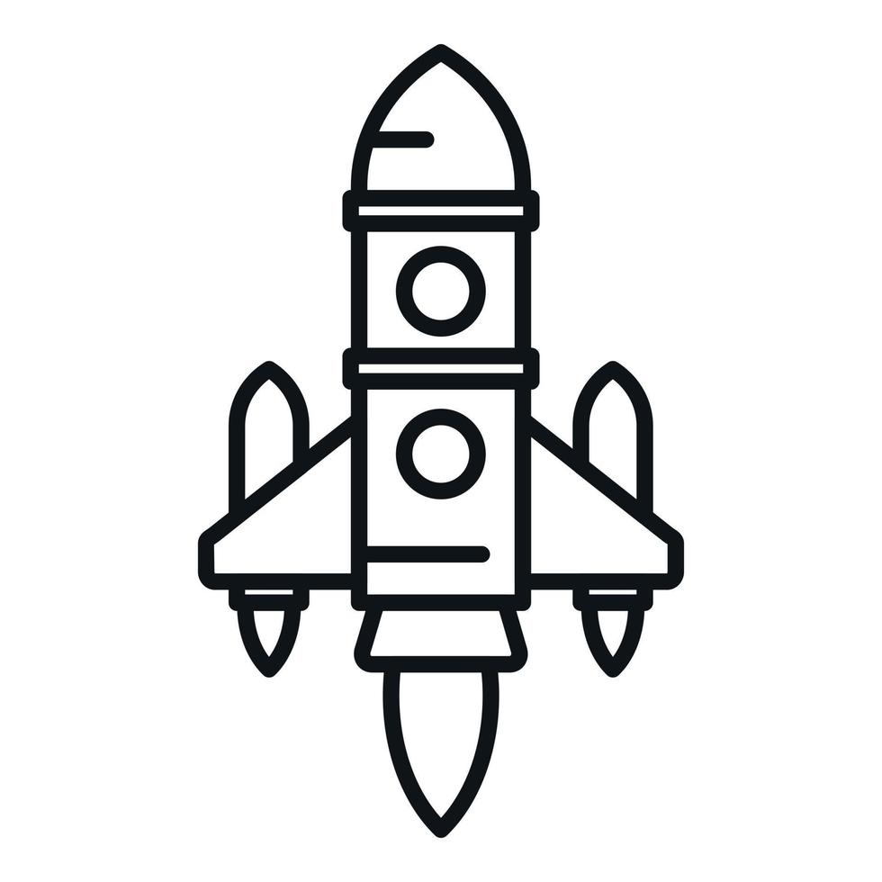 Booster Rakete Symbol Gliederung Vektor. Raum Schiff vektor