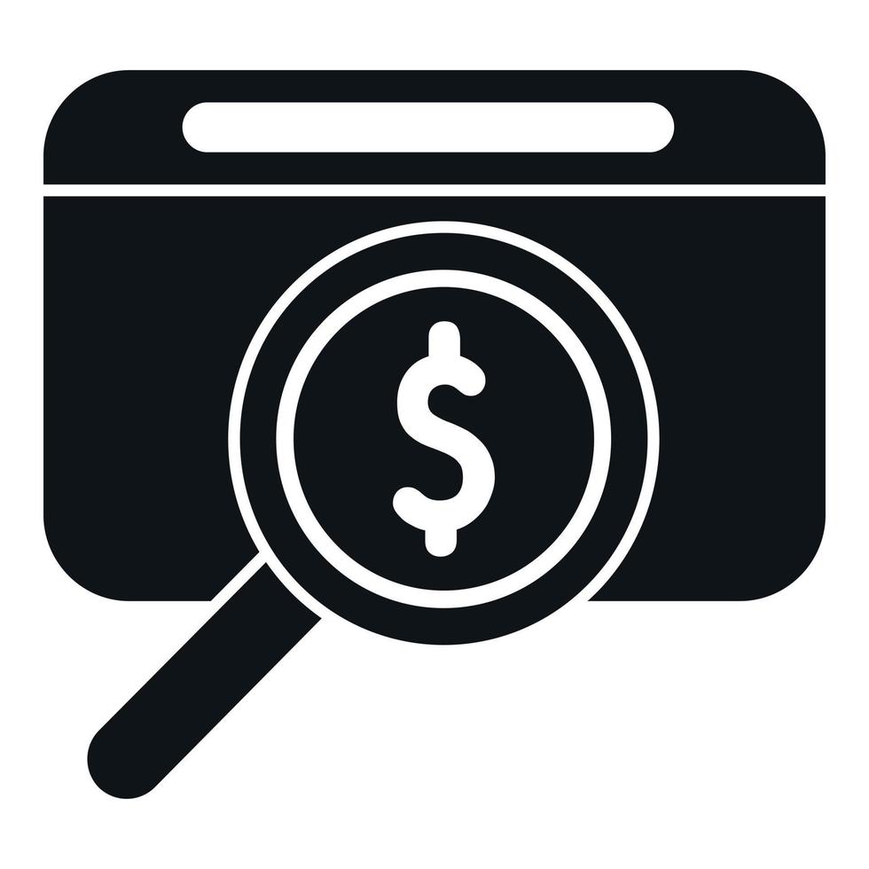 online Geld Suche Symbol einfach Vektor. Bank Finanzen vektor