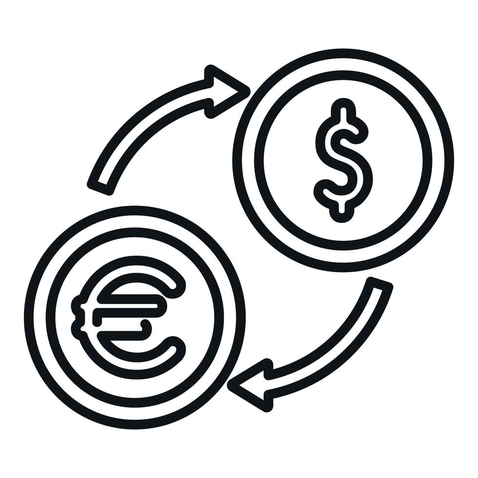omvandling av pengar ikon översikt vektor. Bank finansiera vektor