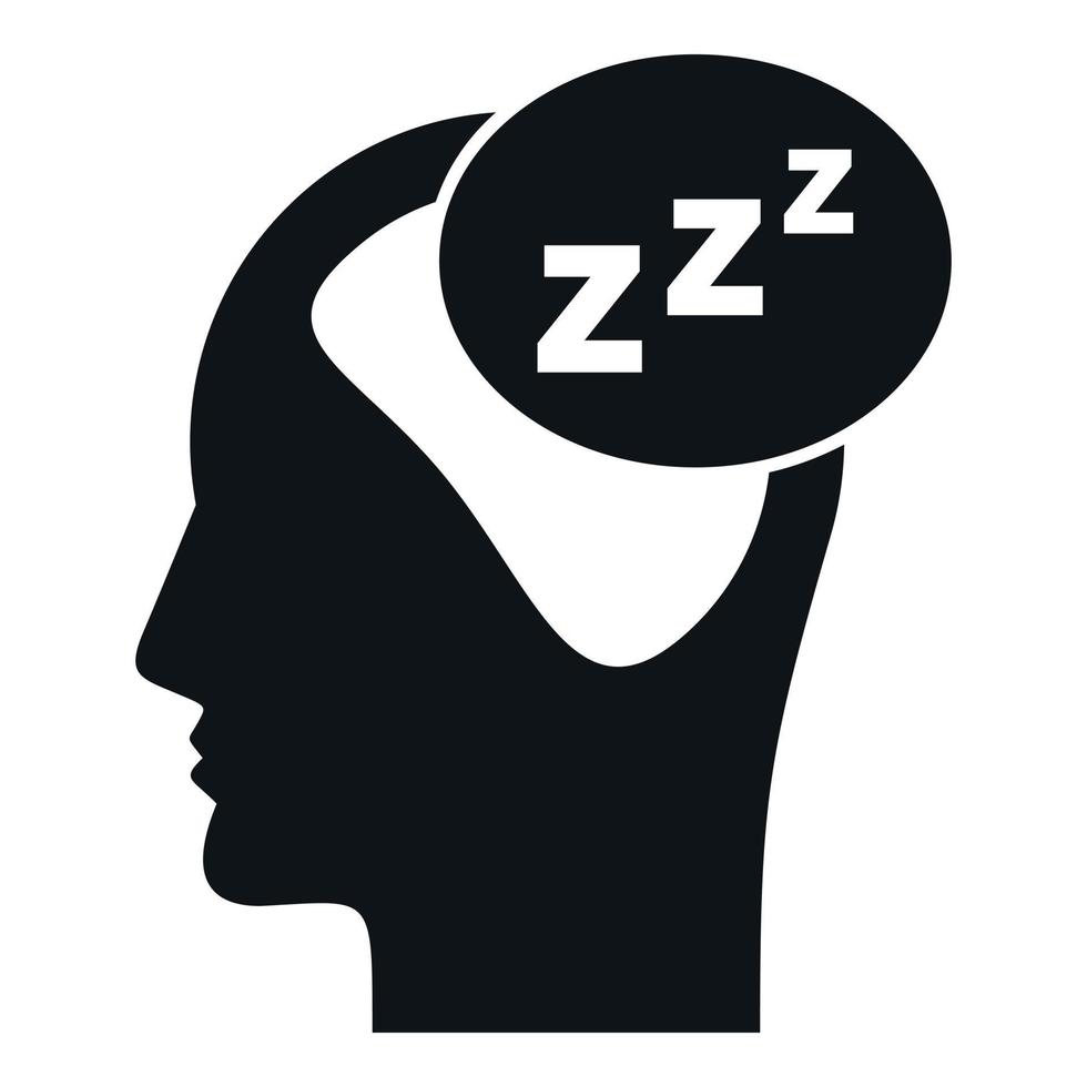 Schlaf Nacht Symbol einfach Vektor. Schlaflosigkeit Problem vektor