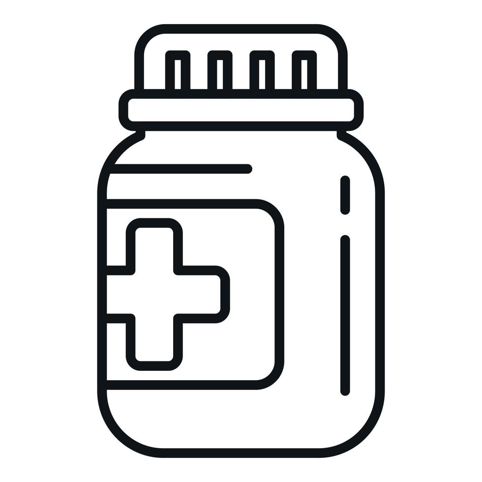 Tabletten Krug Symbol Gliederung Vektor. System Gesundheit vektor