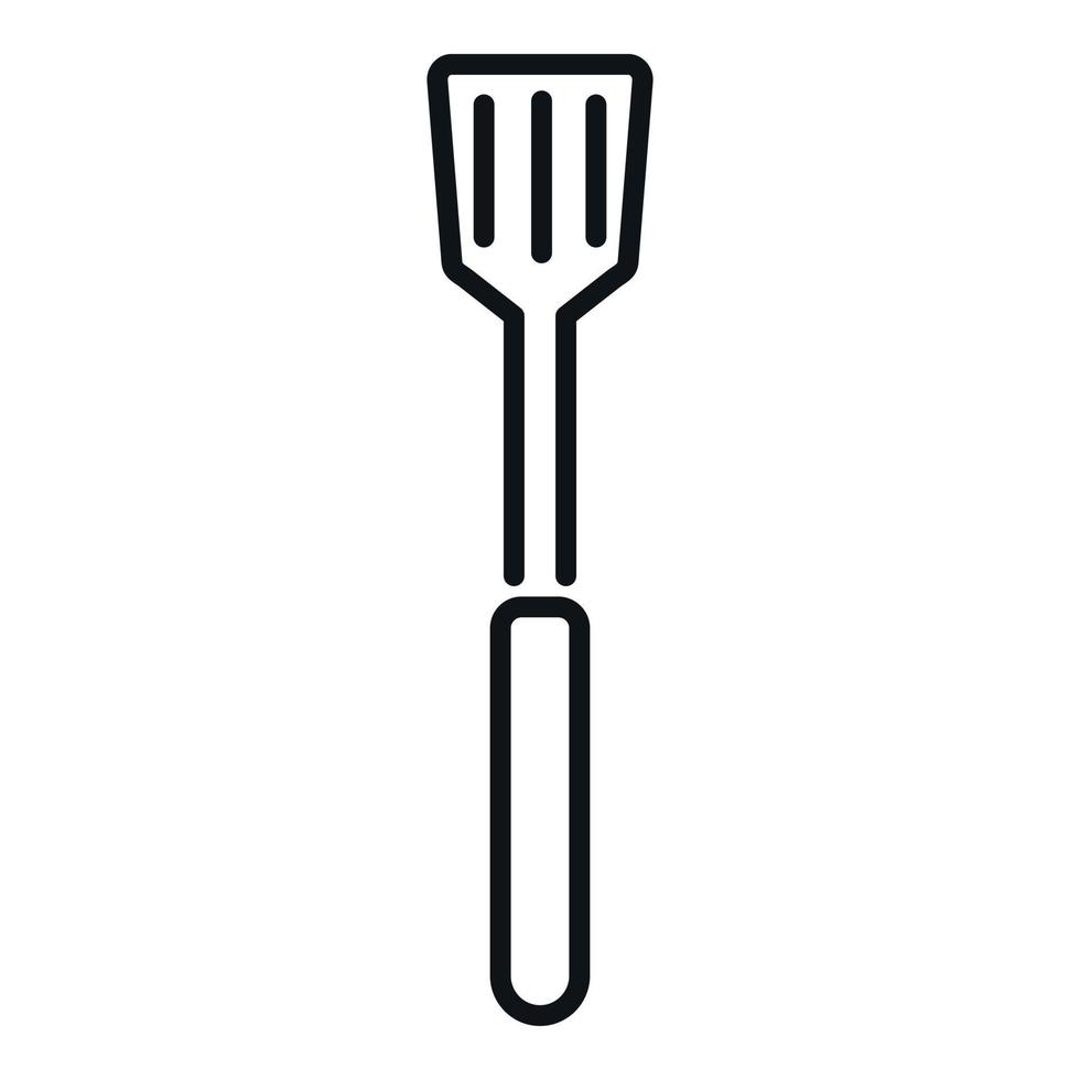 Grill Spatel Symbol Gliederung Vektor. Fleisch Essen vektor