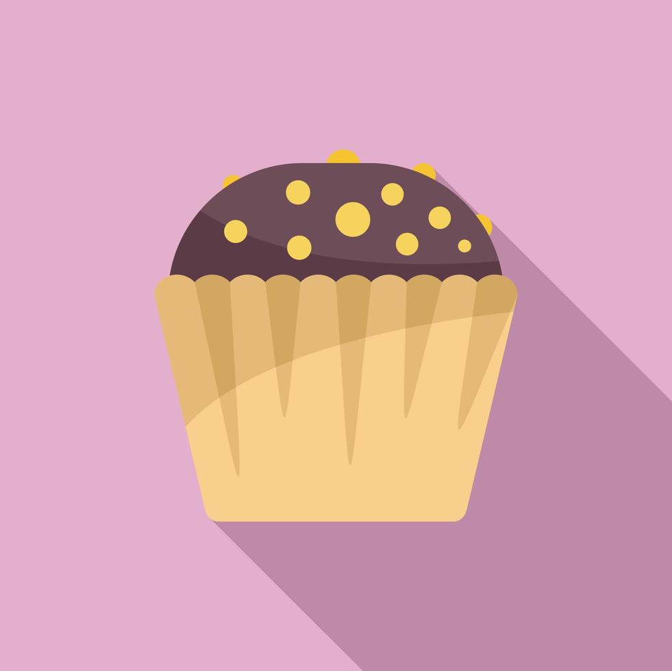 Schokolade Muffin Symbol eben Vektor. Essen Cupcake vektor