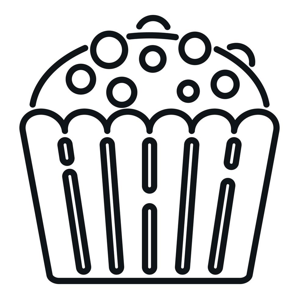Süss Muffin Symbol Gliederung Vektor. Schokolade Kuchen vektor