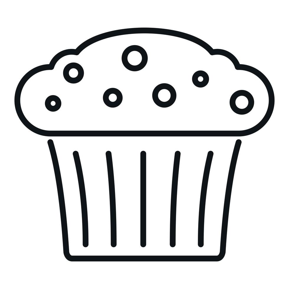 friska muffin ikon översikt vektor. kaka mat vektor
