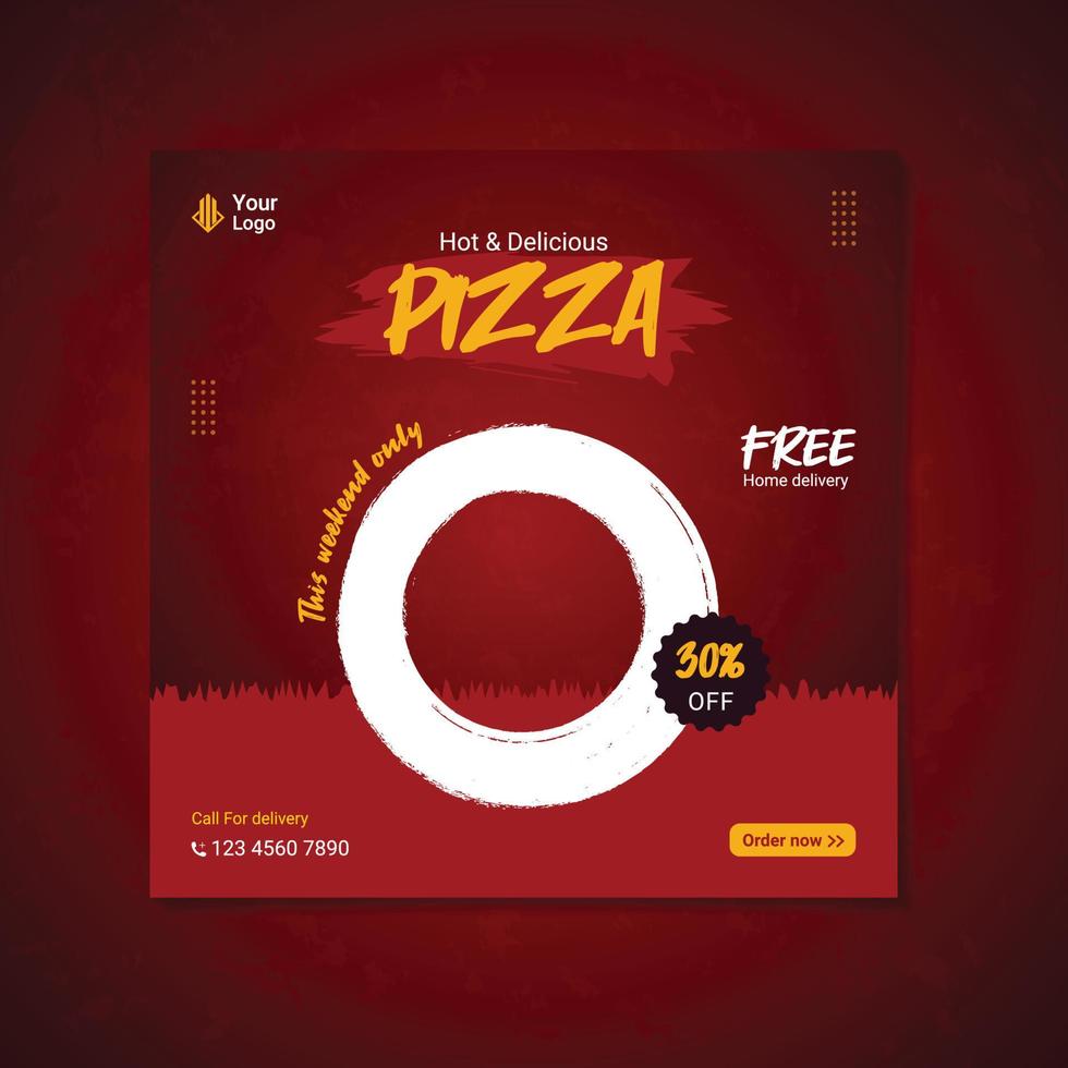 vektor pizza social media posta baner mall