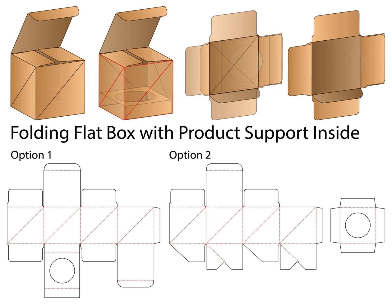 Box Verpackung gestanzte Vorlage Design. 3D-Modell vektor