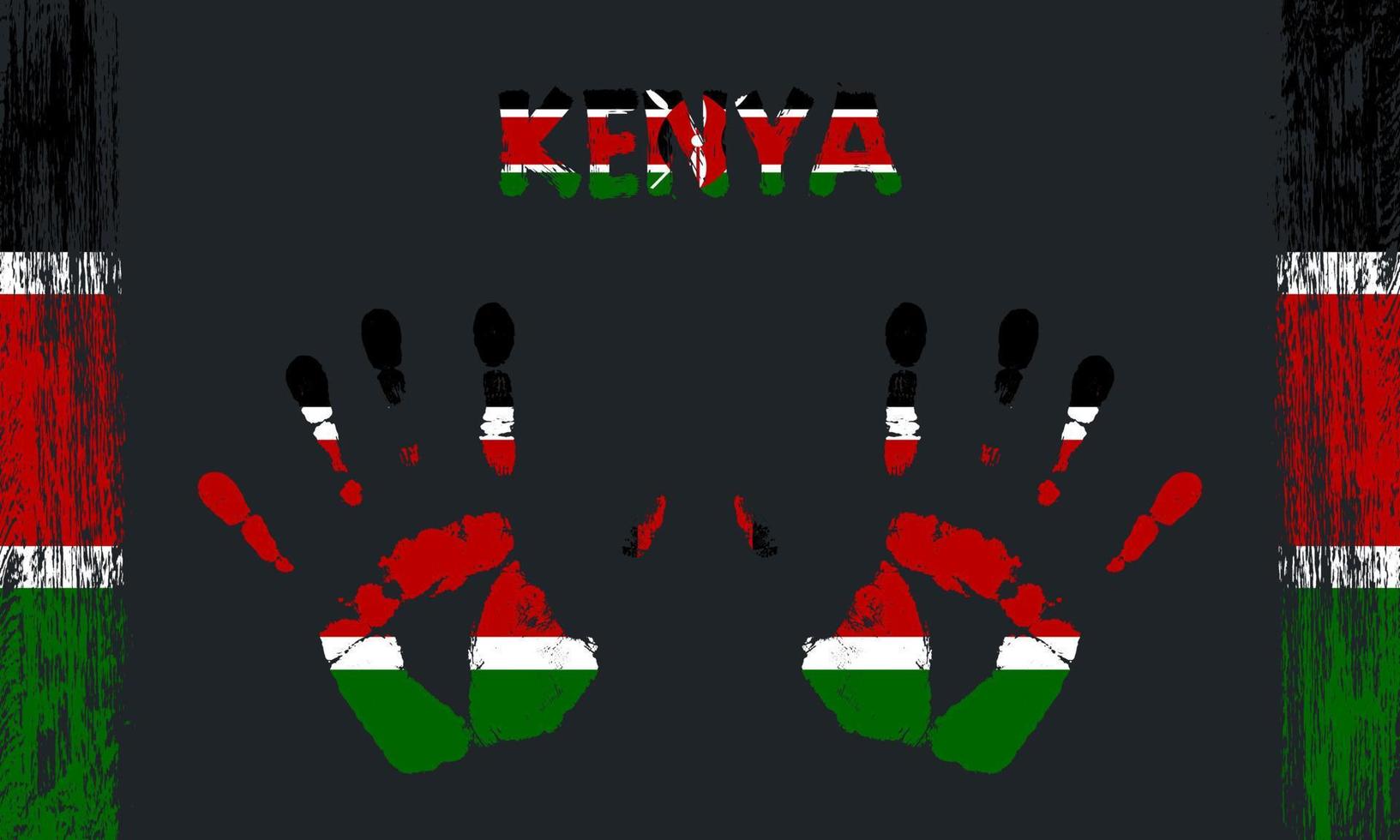 vektor flagga av kenya med en handflatan