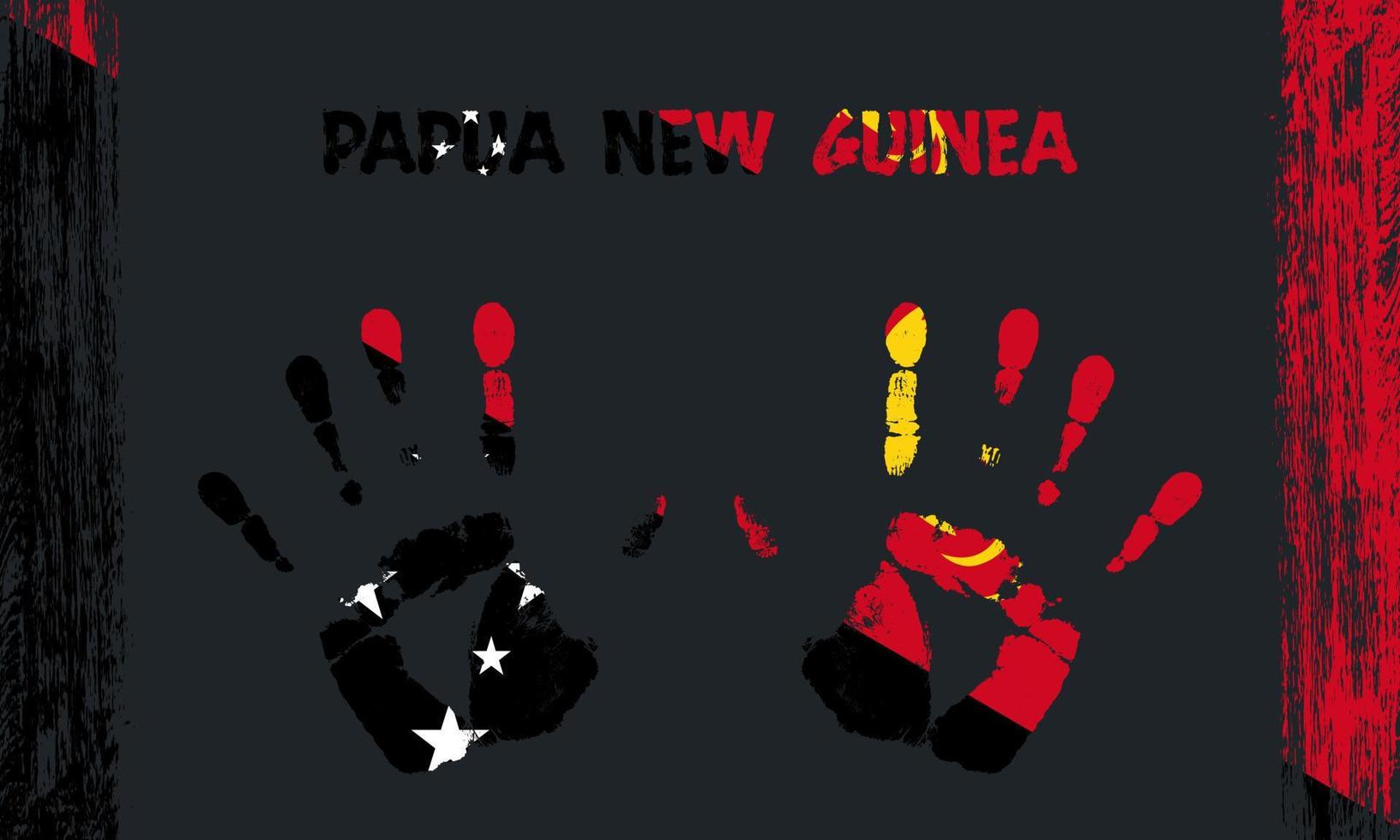 vektor flagga av papua ny guinea med en handflatan