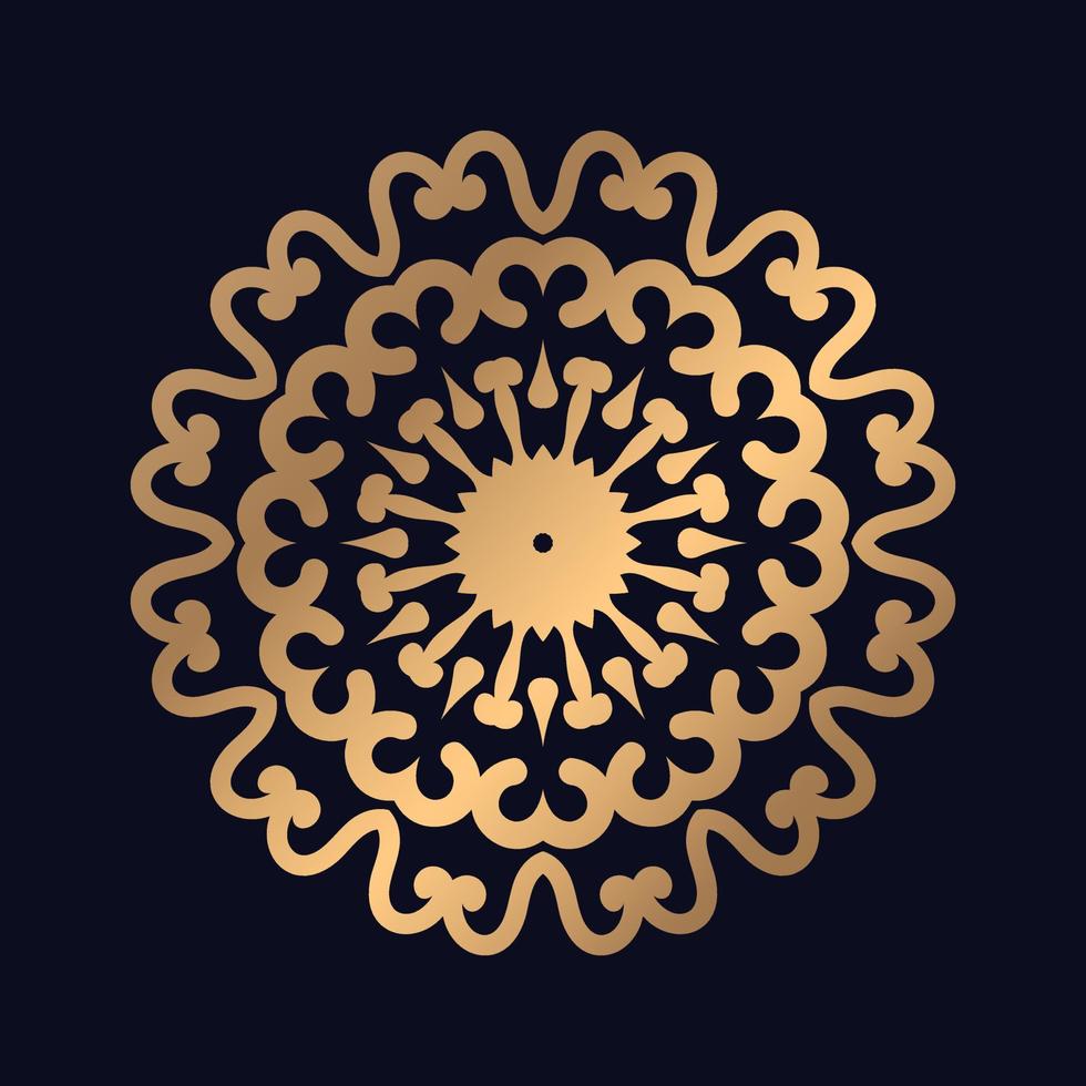 Gold Farbe abstrakt Mandala Design Hintergrund vektor