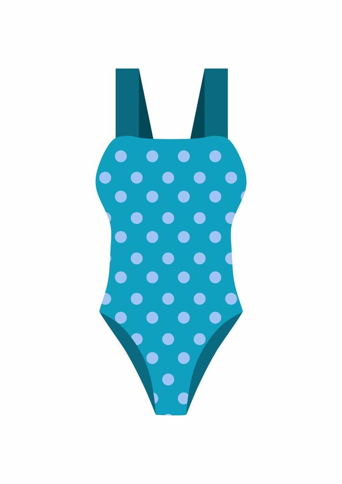 Blau schwimmen Anzug. Vektor Illustration. isoliert auf Weiß Hintergrund. Punkte Ornament.