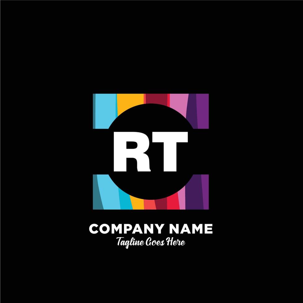 rt Initiale Logo mit bunt Vorlage Vektor. vektor