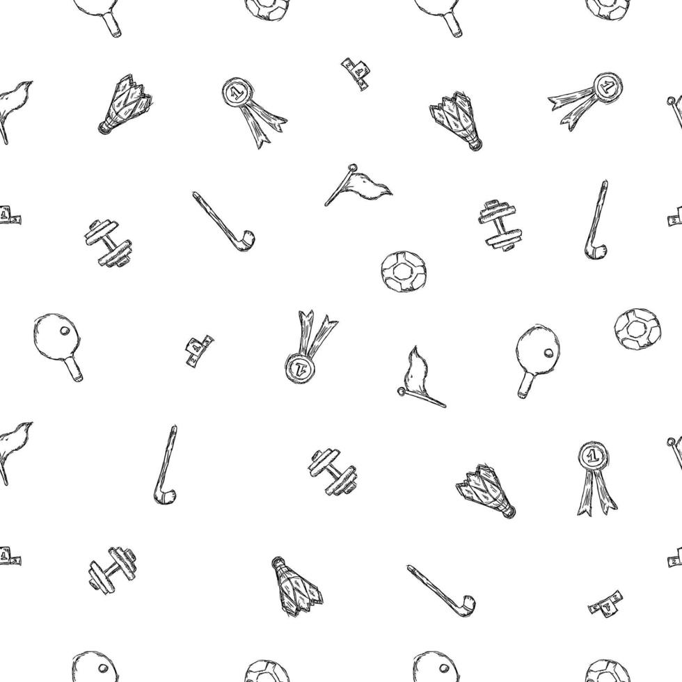 nahtlos Vektor Muster mit Sport Symbole. Gekritzel Sport Illustration