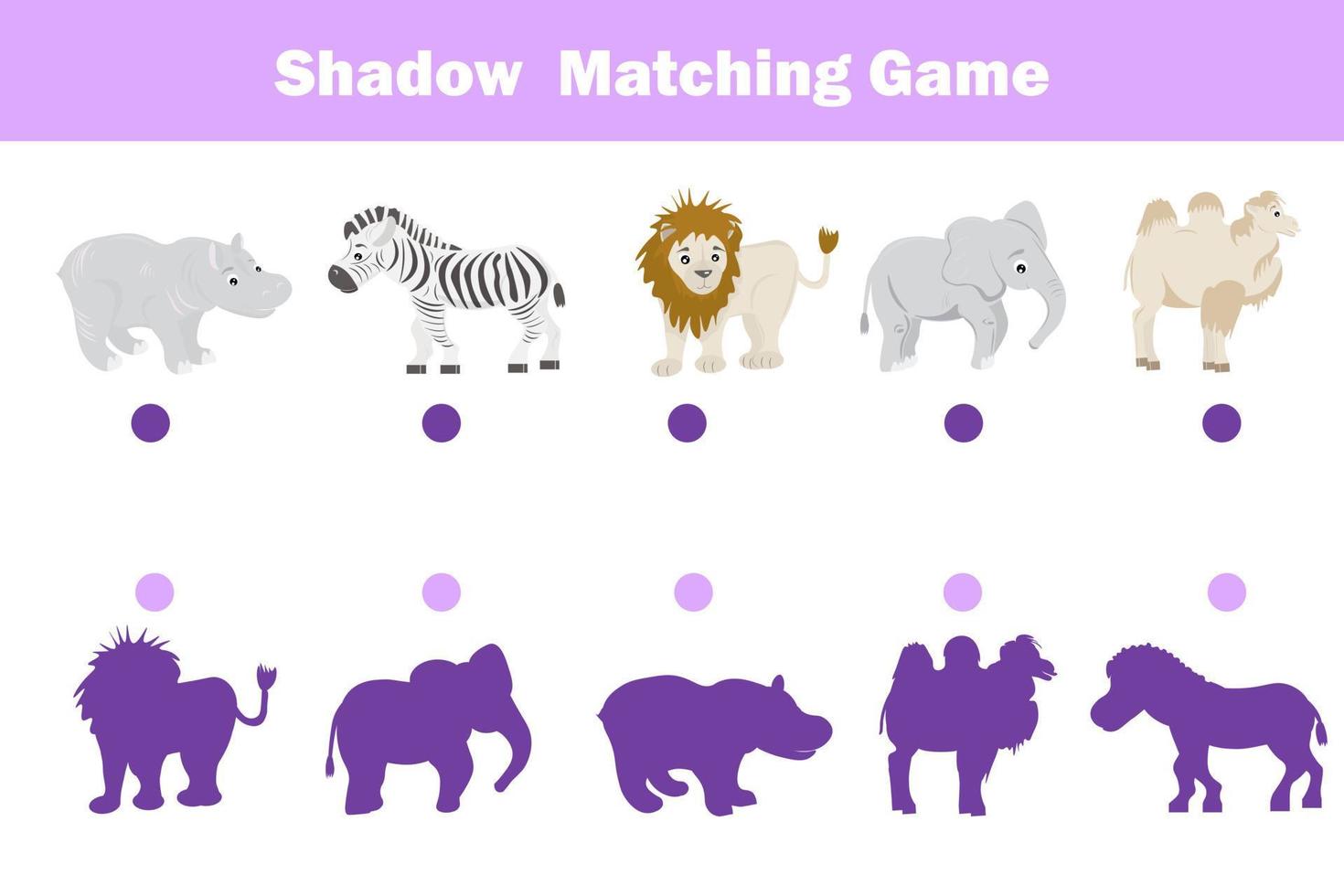 Schatten passend Spiel zum Kinder. finden das richtig Schatten Kinder Aktivität zum Vorschule und Schule Alter vektor