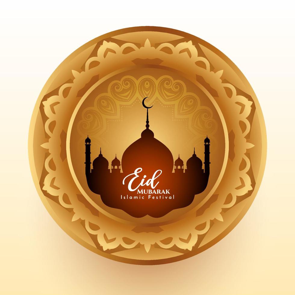 eid Mubarak kulturell Muslim Festival islamisch Hintergrund Design vektor