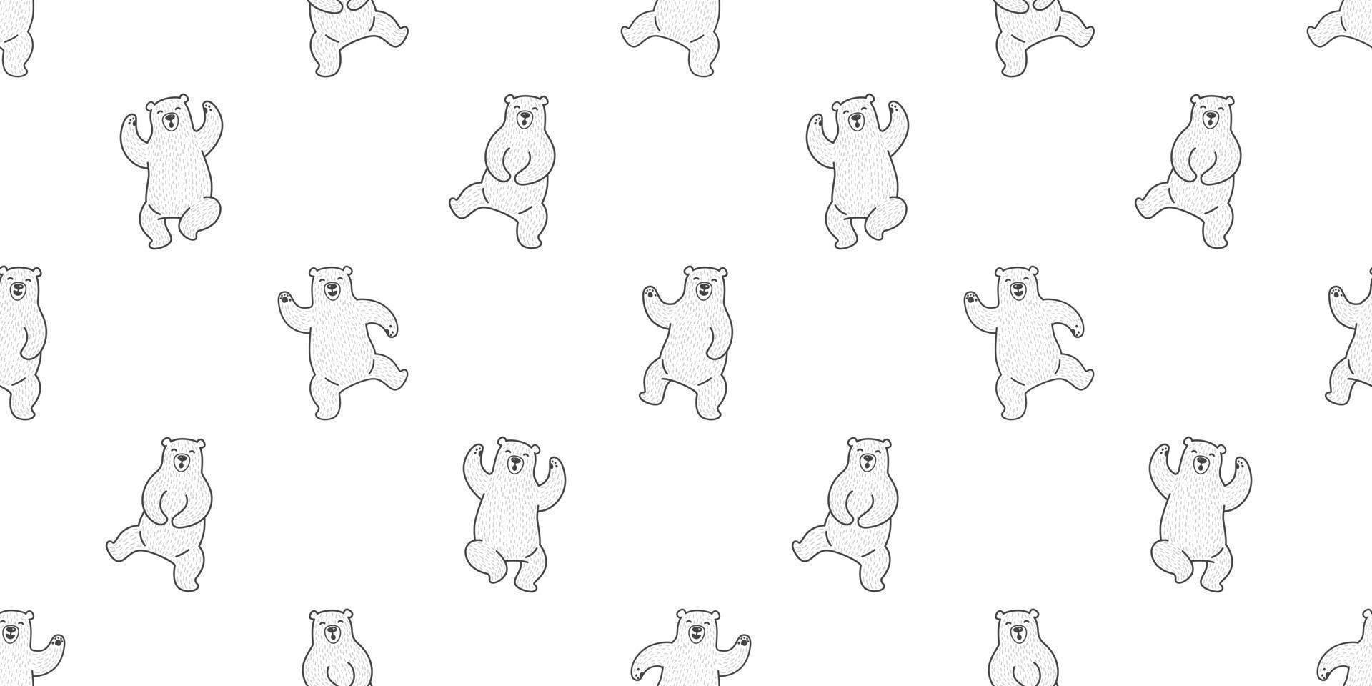 Björn sömlös mönster polär Björn vektor isolerat teddy dansa tapet bakgrund vit