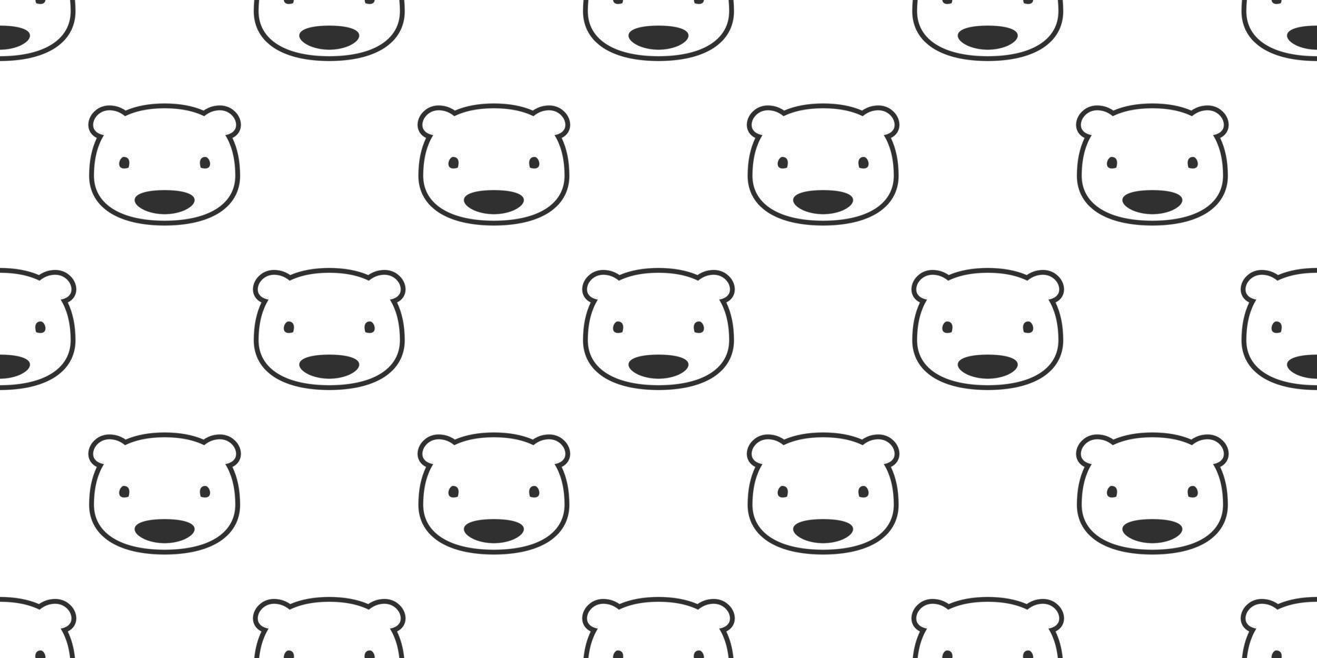 Bär nahtlos Muster Polar- Bär Teddy Kopf isoliert Vektor Hintergrund Hintergrund Weiß