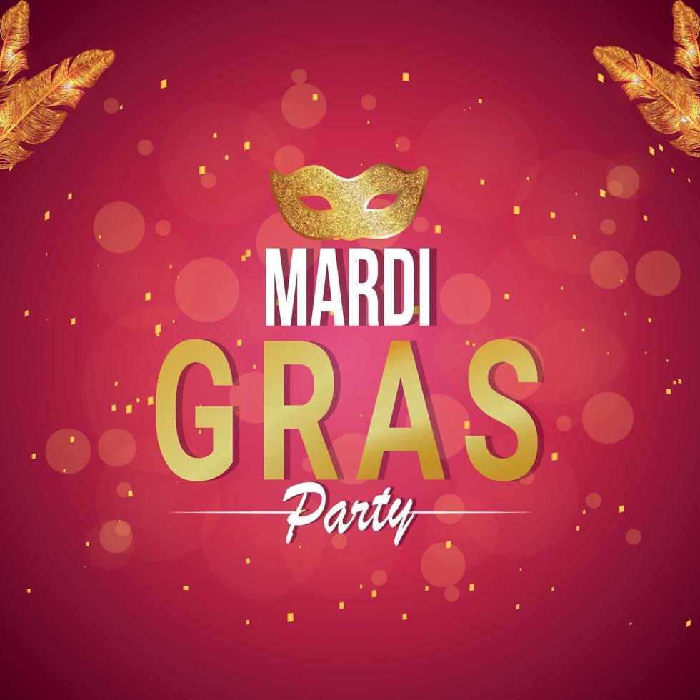 mardi gras fest bakgrund med vektorillustration med kreativ mask vektor