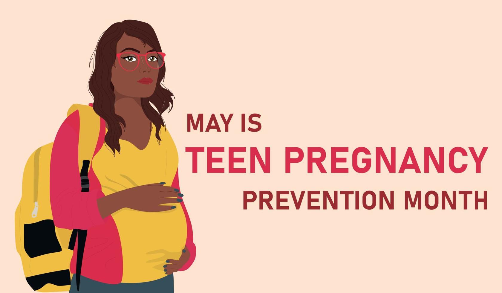 Maj är tonåring graviditet förebyggande månad vektor