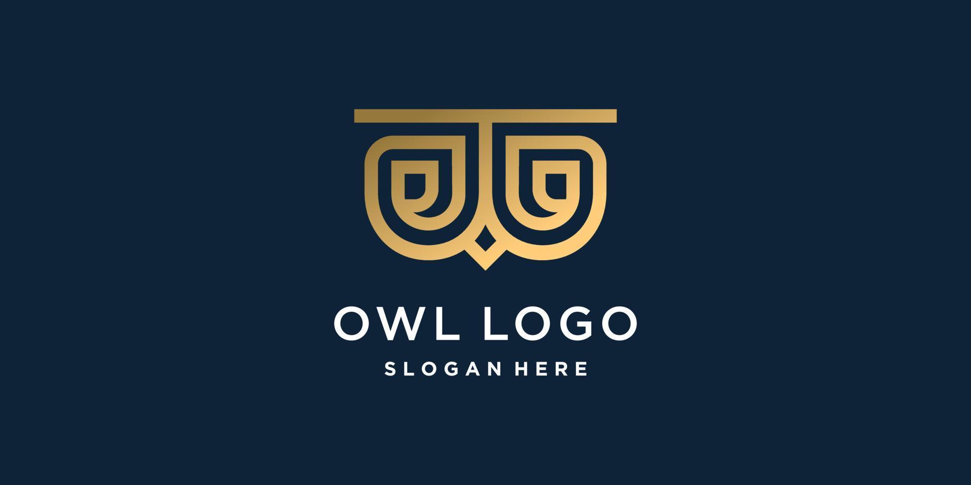 Uggla logotyp design begrepp med kreativ stil begrepp vektor