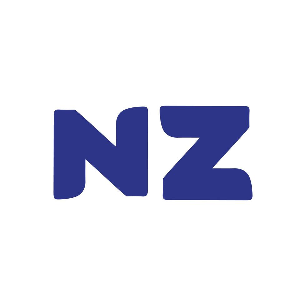 nz logotyp design lätt gripande nz symbol vektor