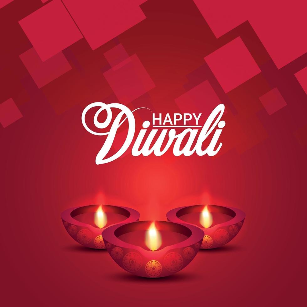 glad diwali vektorillustration och mönster bakgrund med diwali diya vektor