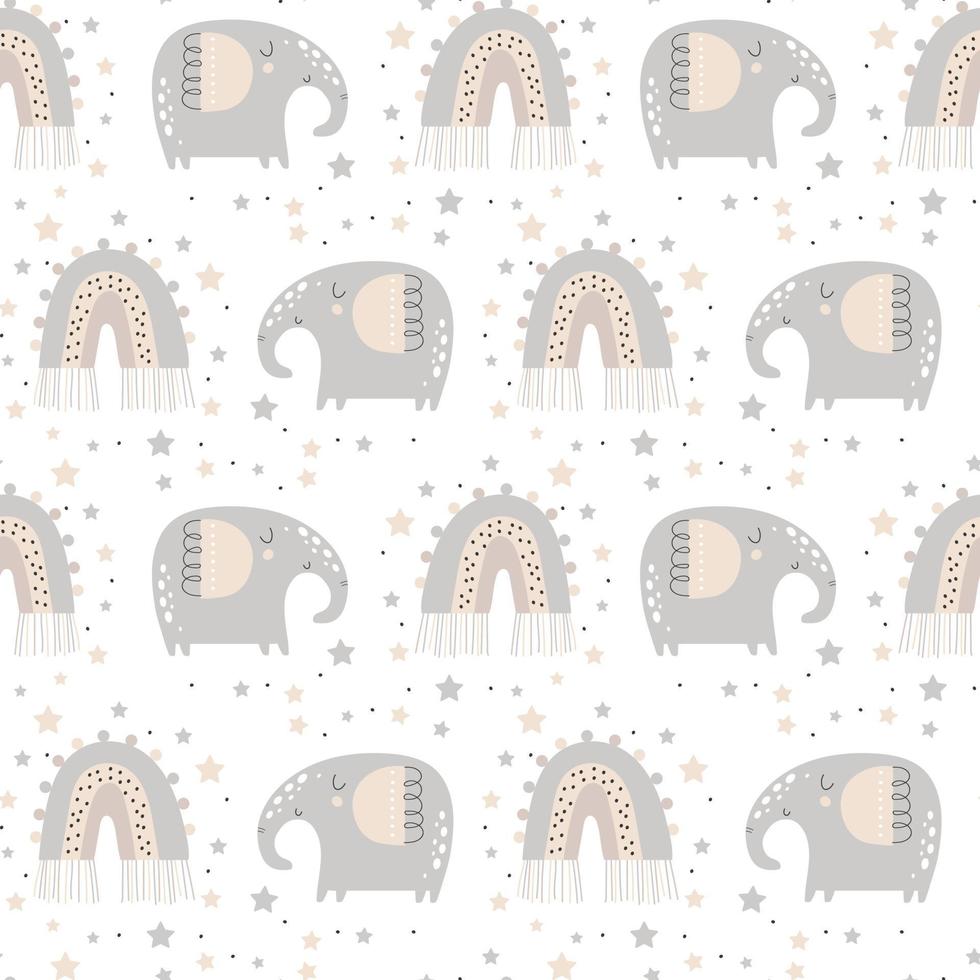 Muster mit süß elefant. Vektor Abbildungen
