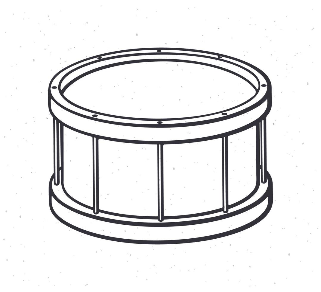Hand gezeichnet Gekritzel von klassisch Trommel vektor
