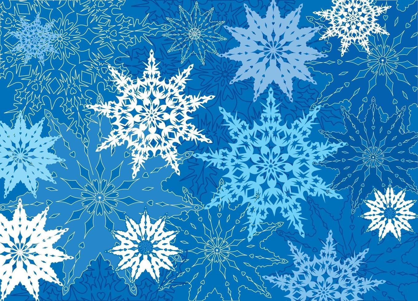 Schneemuster, Winterurlaub Schneeflocken dekorativer saisonaler Hintergrund. vektor