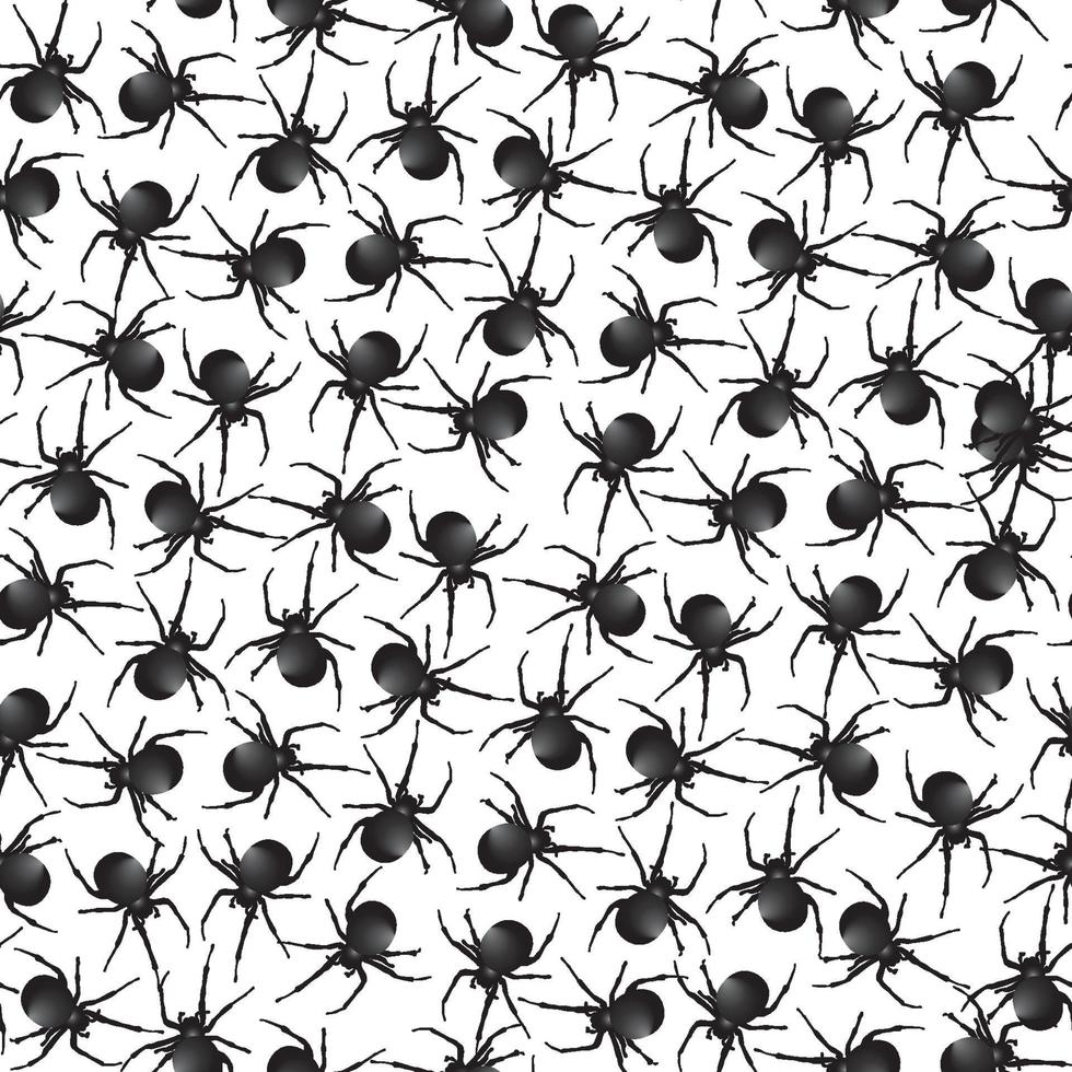 Zierhintergrund der Spinneninsekten. Halloween nahtloses Muster. Urlaubshintergrund mit wilden Spinnen vektor