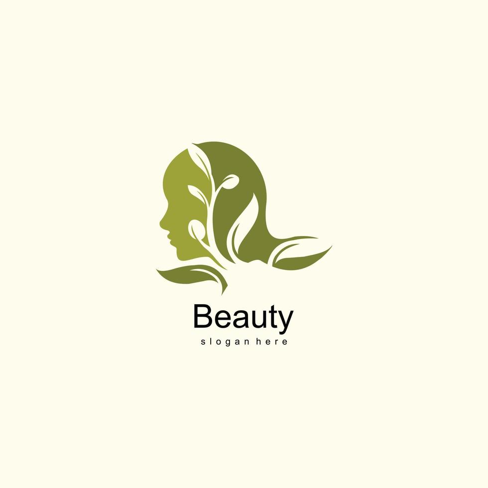 skönhet kvinna logotyp design aning vektor