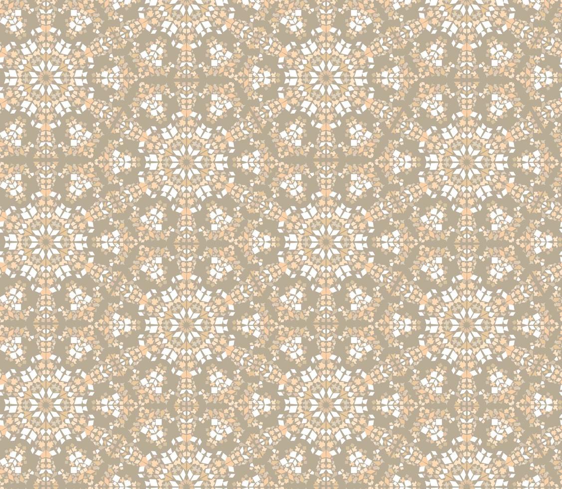 abstraktes kaleidoskopisches Mosaik nahtloses Muster. geometrischer Zierhintergrund der Blume. florale ethnische gekachelte orientalische Blumenverzierung. vektor