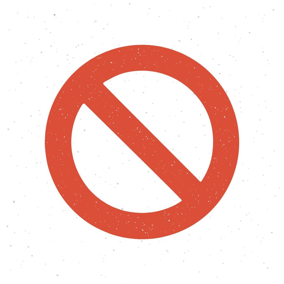silhuett av allmän förbud tecken. vektor illustration. cirkel med diagonal linje genom Det. internationell Nej symbol. isolerat vit bakgrund