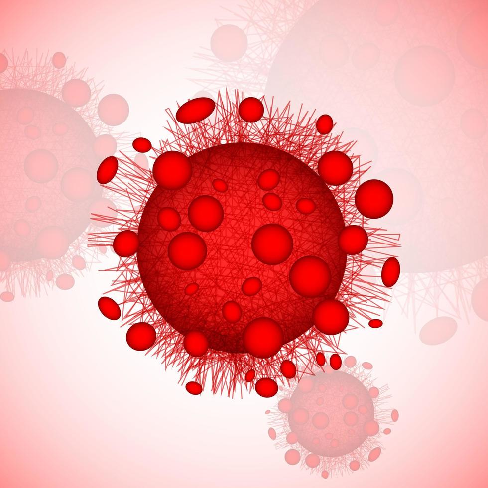 röd korona virus infektion. farlig sjukdom symtom. medicin varning bakgrund. vektor illustration