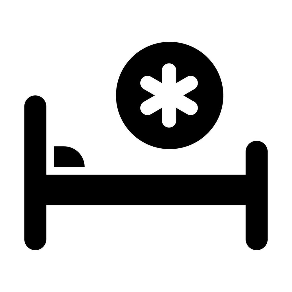 en trendig stil av sjukhus säng, patient bår, redigerbar vektor ikon