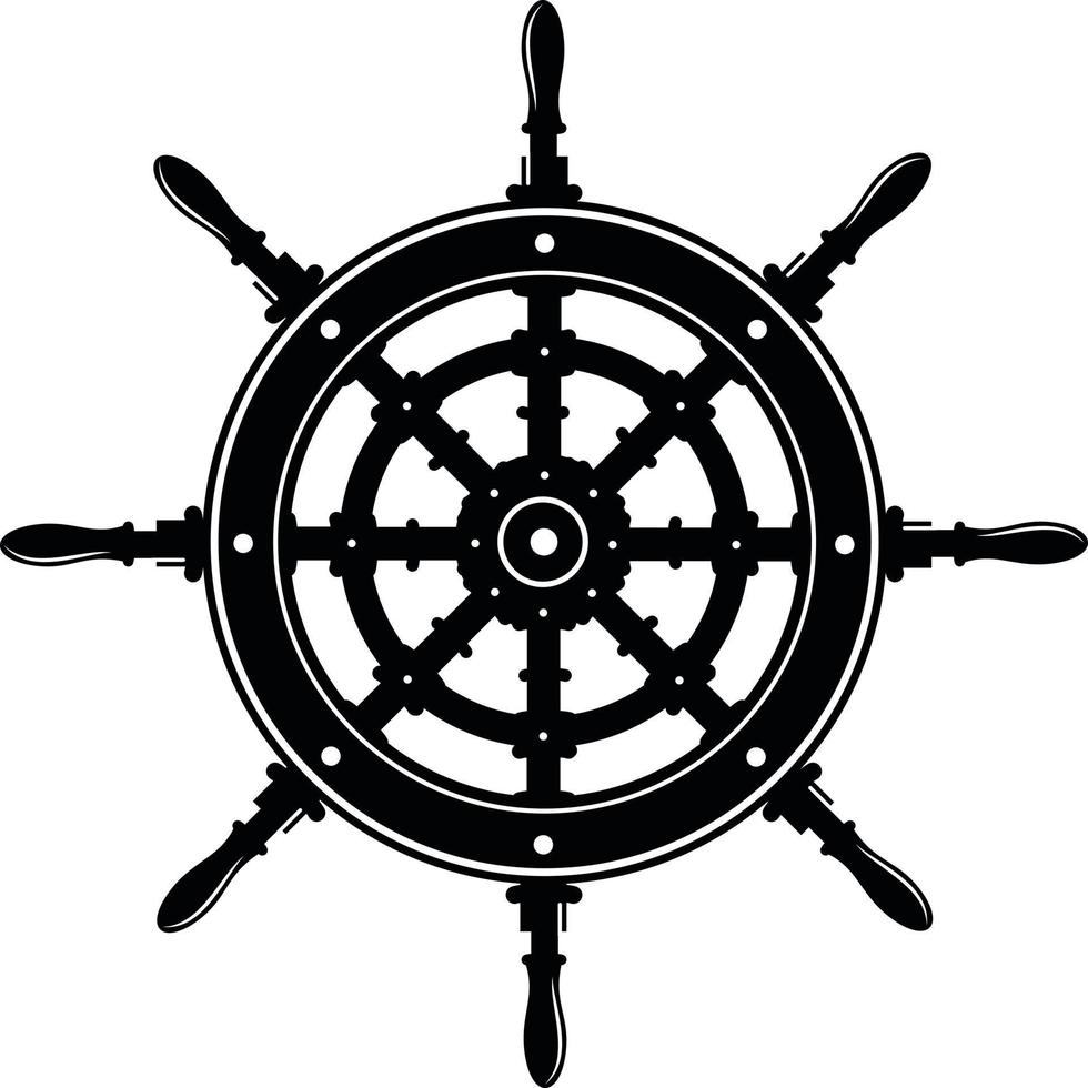schwarz und Weiß Illustration von Schiff Rad vektor