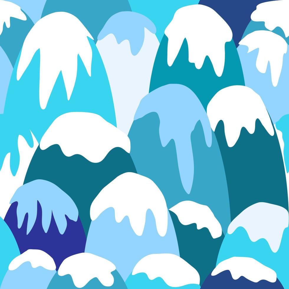 söt sömlös bakgrund mönster med snöig berg. kreativ barns textur. för utskrift barns textilier vektor