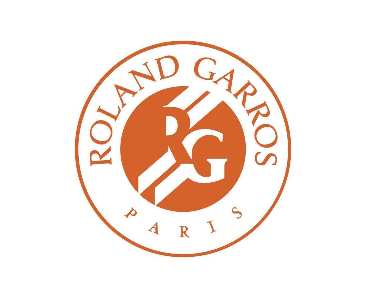 roland garros tennis symbol orange franska öppen turnering logotyp mästare design vektor abstrakt illustration