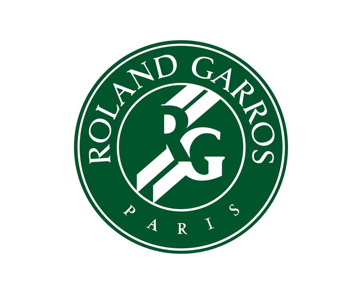 Roland Garros Turnier Logo Symbol Grün Französisch öffnen Tennis Champion Design Vektor abstrakt Illustration