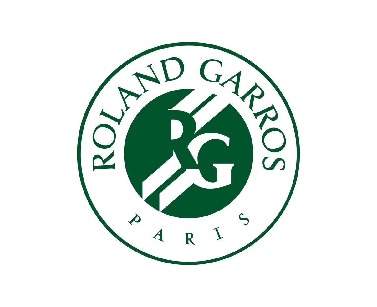Roland Garros Tennis Symbol Grün Französisch öffnen Turnier Logo Champion Design Vektor abstrakt Illustration