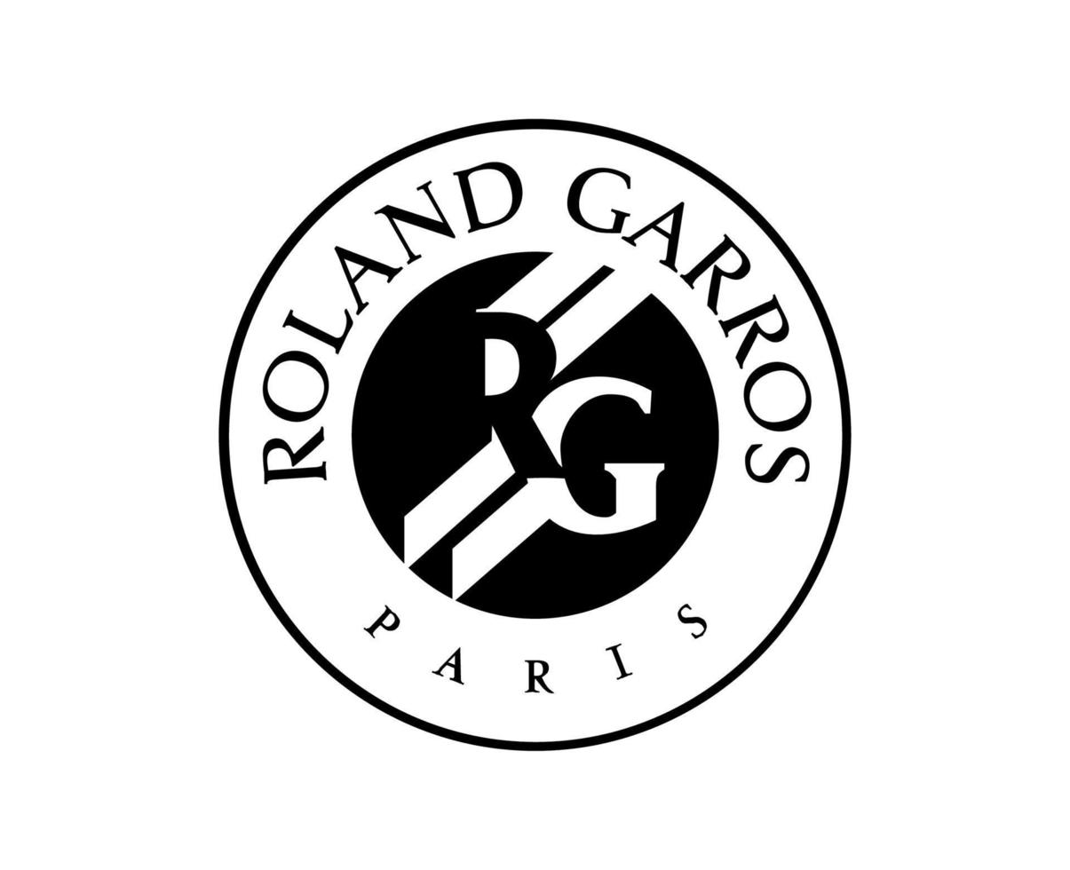 Roland Garros Tennis Symbol schwarz Französisch öffnen Turnier Logo Champion Design Vektor abstrakt Illustration