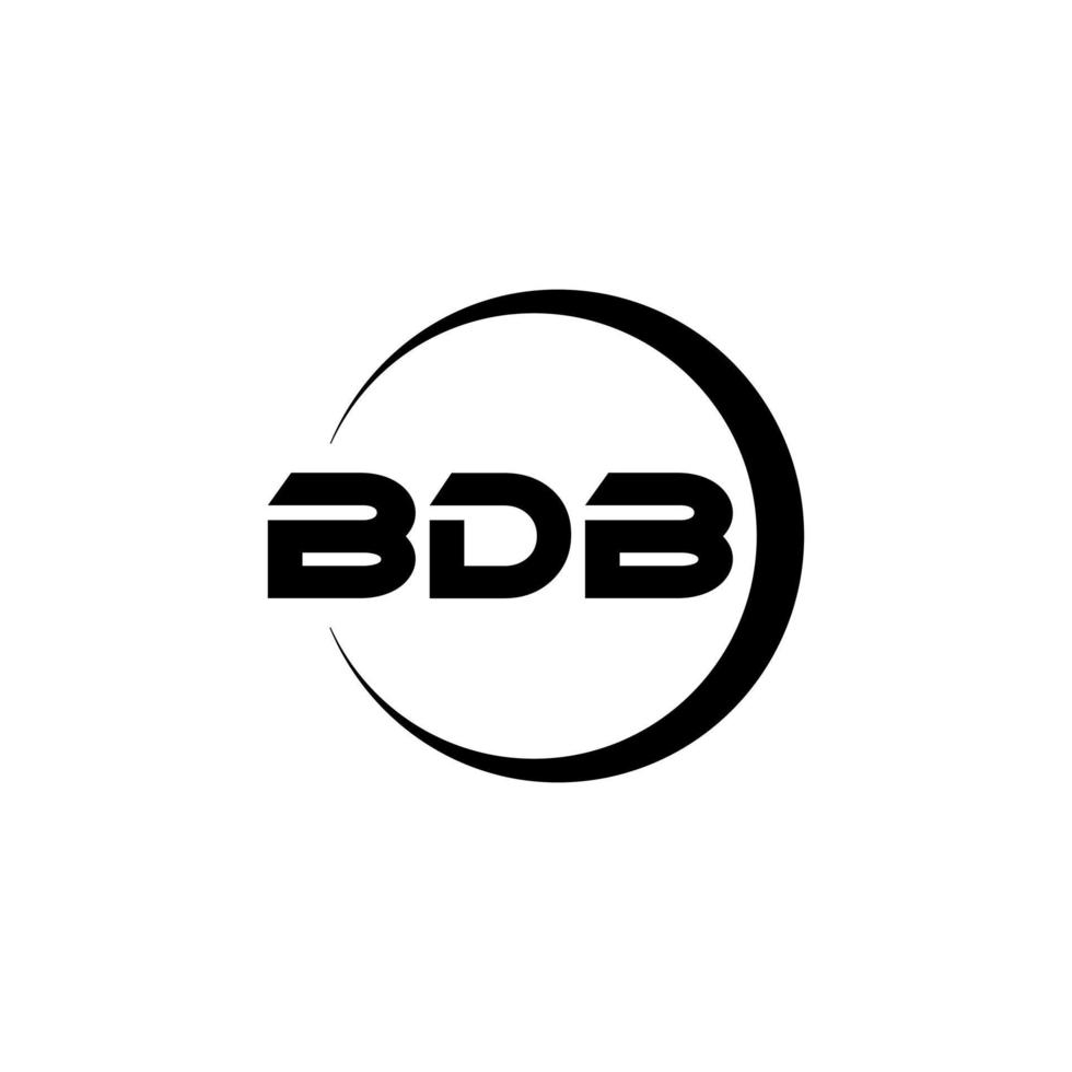 bdb brev logotyp design i illustration. vektor logotyp, kalligrafi mönster för logotyp, affisch, inbjudan, etc.