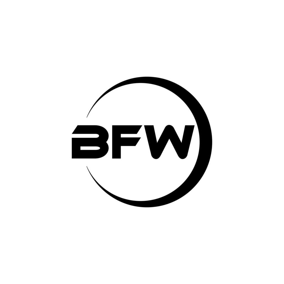 bfw brev logotyp design i illustration. vektor logotyp, kalligrafi mönster för logotyp, affisch, inbjudan, etc.