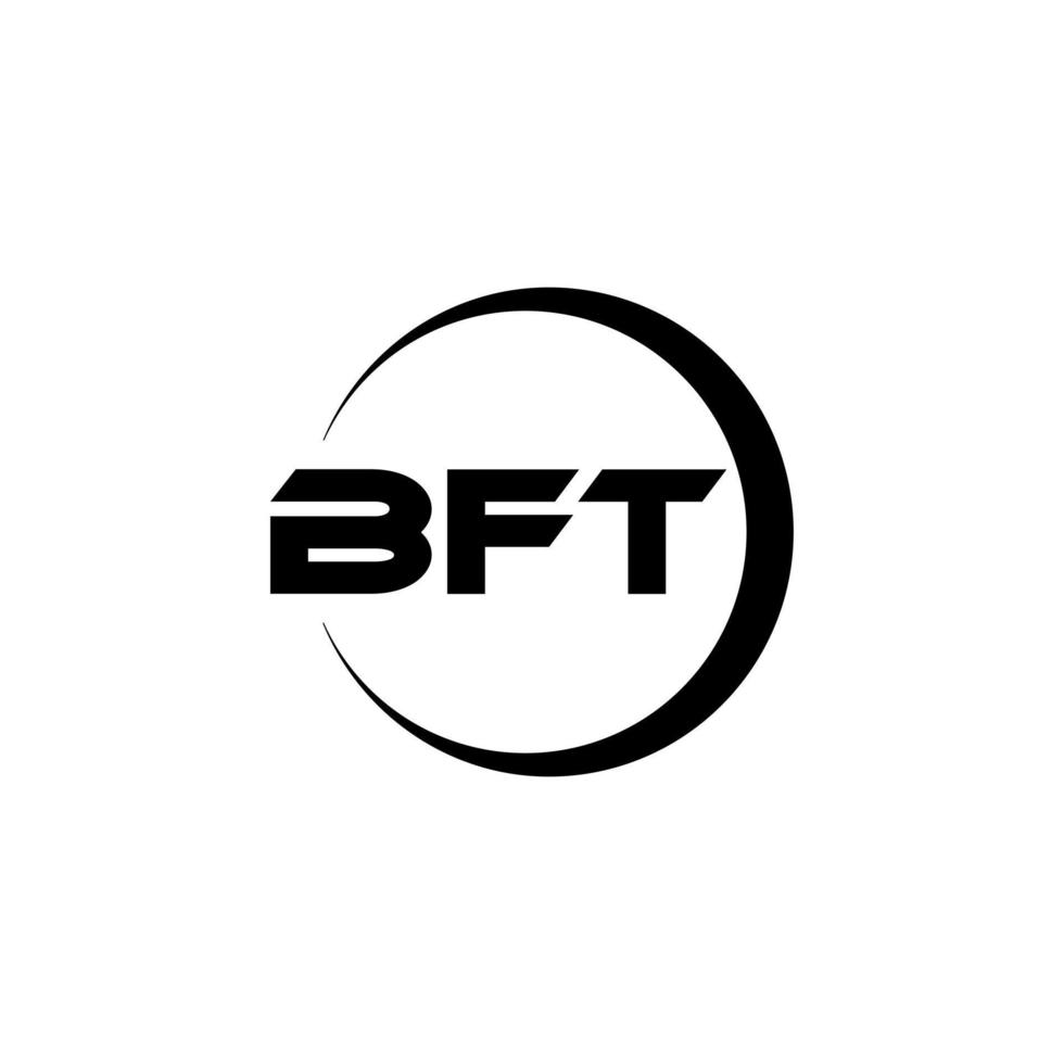 bft brev logotyp design i illustration. vektor logotyp, kalligrafi mönster för logotyp, affisch, inbjudan, etc.